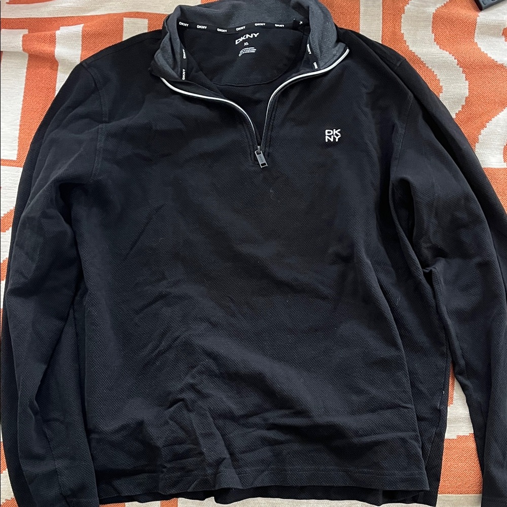 DKNY Men's Black Zip-Up Sweater
